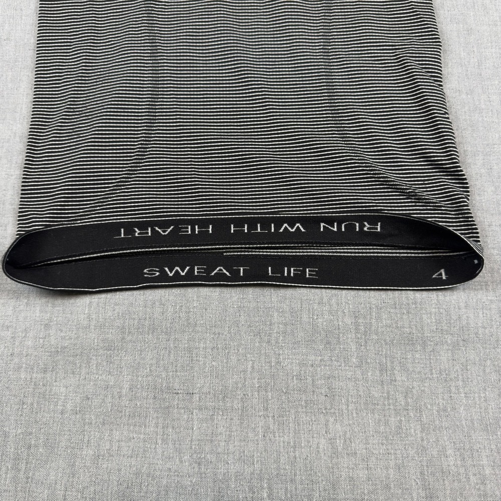 Lululemon Tank Top Womens 4 Stripe Sweat Life Run With Heart Racerback Athletic - Picture 6 of 9